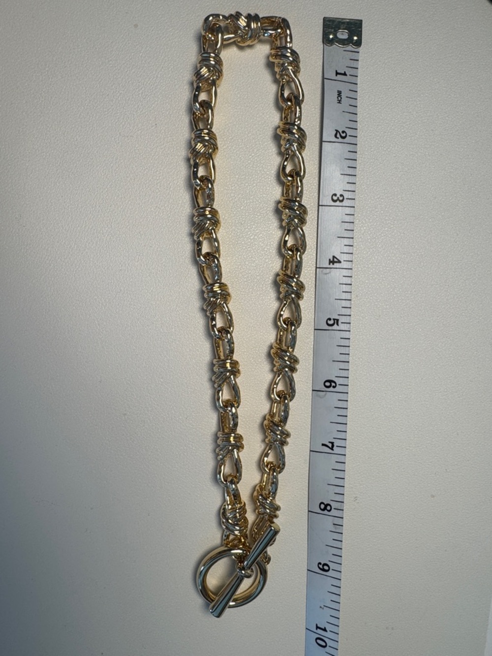 Gold-Tone Knotted Link Toggle Necklace - Women Jewelry